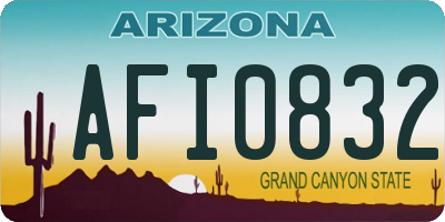 AZ license plate AFI0832