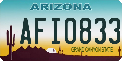 AZ license plate AFI0833