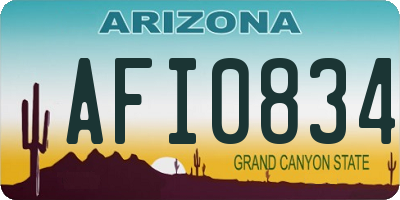 AZ license plate AFI0834