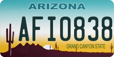 AZ license plate AFI0838