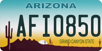 AZ license plate AFI0850