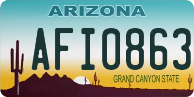 AZ license plate AFI0863