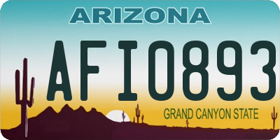 AZ license plate AFI0893