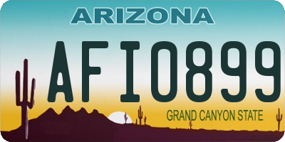 AZ license plate AFI0899