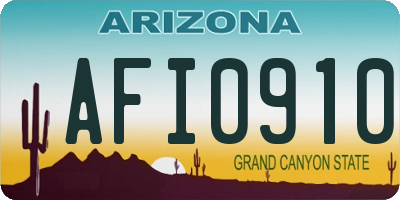 AZ license plate AFI0910