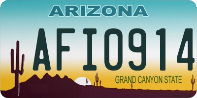 AZ license plate AFI0914