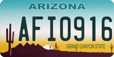 AZ license plate AFI0916