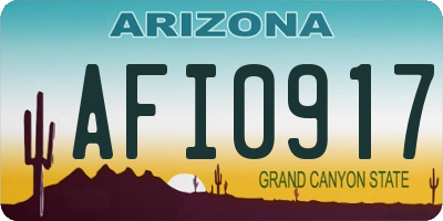 AZ license plate AFI0917