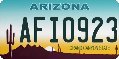 AZ license plate AFI0923