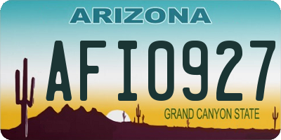 AZ license plate AFI0927