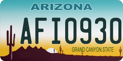 AZ license plate AFI0930