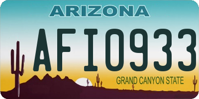 AZ license plate AFI0933