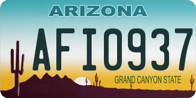 AZ license plate AFI0937