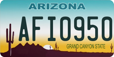 AZ license plate AFI0950