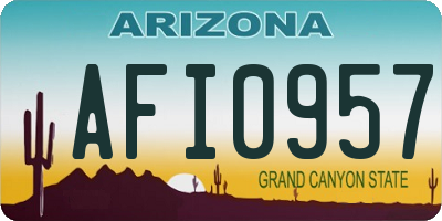 AZ license plate AFI0957