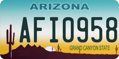 AZ license plate AFI0958