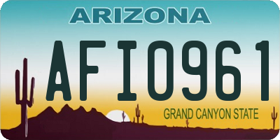 AZ license plate AFI0961