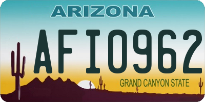 AZ license plate AFI0962