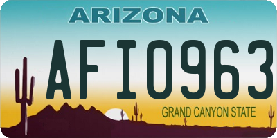 AZ license plate AFI0963