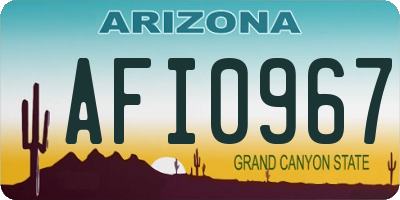 AZ license plate AFI0967