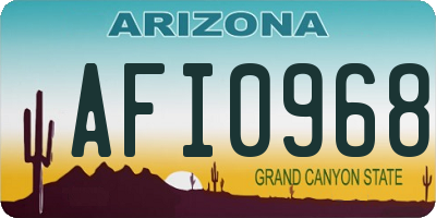 AZ license plate AFI0968