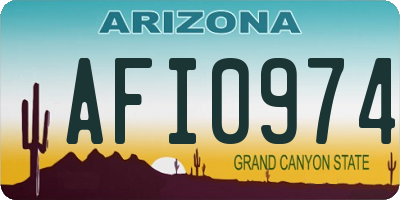 AZ license plate AFI0974