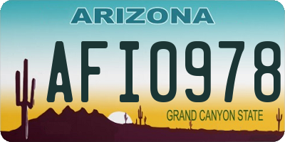 AZ license plate AFI0978