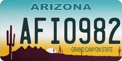 AZ license plate AFI0982