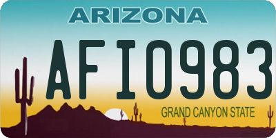 AZ license plate AFI0983