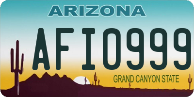 AZ license plate AFI0999