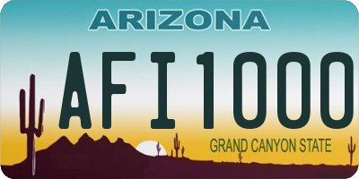 AZ license plate AFI1000