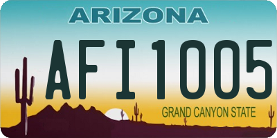 AZ license plate AFI1005