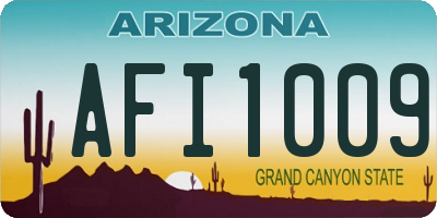 AZ license plate AFI1009
