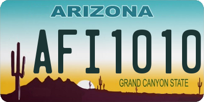 AZ license plate AFI1010