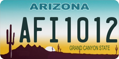 AZ license plate AFI1012