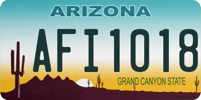AZ license plate AFI1018