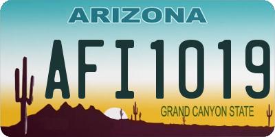 AZ license plate AFI1019