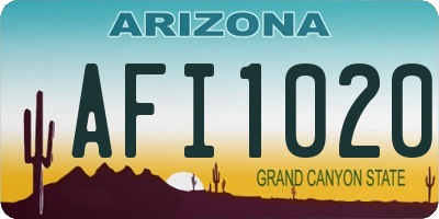 AZ license plate AFI1020