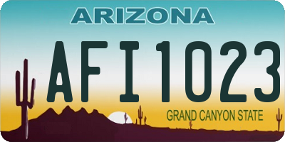 AZ license plate AFI1023