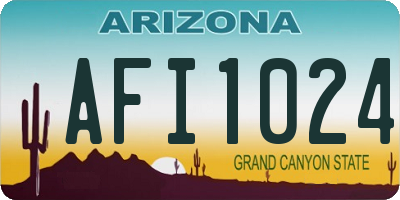 AZ license plate AFI1024
