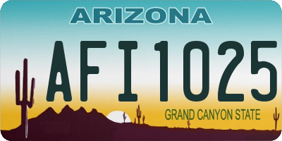 AZ license plate AFI1025
