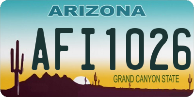 AZ license plate AFI1026