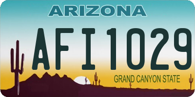 AZ license plate AFI1029