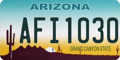 AZ license plate AFI1030