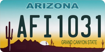 AZ license plate AFI1031