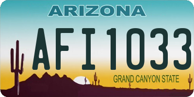 AZ license plate AFI1033