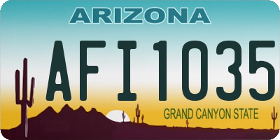 AZ license plate AFI1035