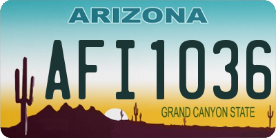 AZ license plate AFI1036