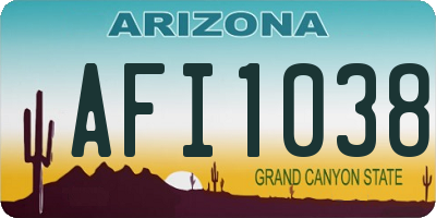 AZ license plate AFI1038