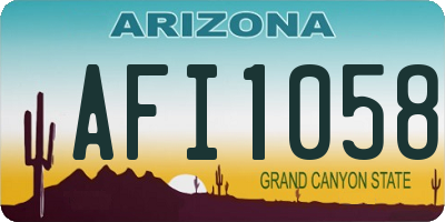 AZ license plate AFI1058